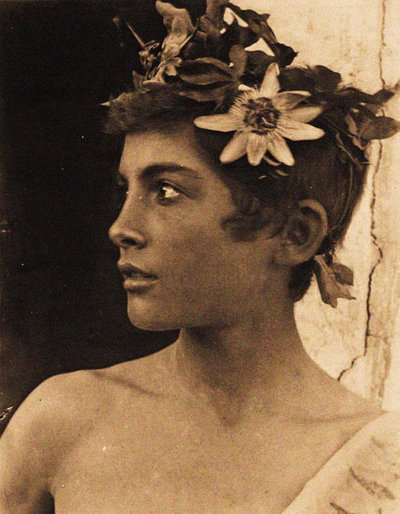 دراسة لصبي من صقلية مع زهور الآلام في شعره ، صقلية ، حوالي 1899 (صورة) بواسطة البارون فيلهلم فون جلودين
