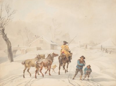 Postilion على حصان في منظر شتوي ، كاليفورنيا. 1798. بواسطة فيلهلم فون كوبيل