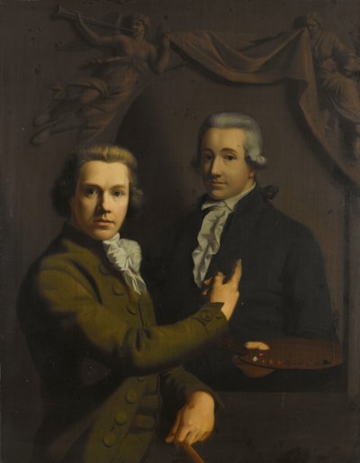 بورتريه ذاتي ، مشيراً إلى صورة لزميل الفنان المتوفى ديرك جاكوبس بلوجسما (1769-1791) بواسطة فيليم بارتيل فان دير كوي