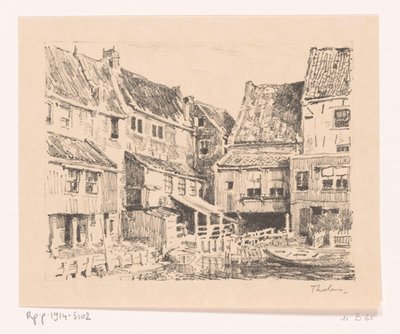 ظهر البيوت القديمة ، في منازل Enkhuizen القديمة ، Enkhuizen (العنوان الأصلي) بواسطة فيليم باستيان ثولين (توقيع الفنان)