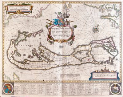 برمودا، في كتاب "Theatrum Orbis Terrarum, sive Atlas Novus" لويليم بلاو، أمستردام بواسطة ويليم بلاو