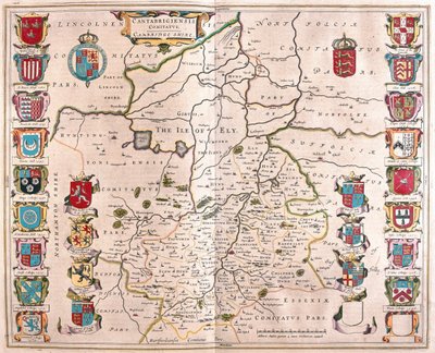 كامبردج شاير، في "Theatrum Orbis Terrarum, sive Atlas Novus" لويليم بلاو، أمستردام بواسطة ويليم بلاو