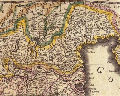 خريطة منطقة البندقية في إيطاليا. أطلس ويليام بلاو (1571-1638) بواسطة ويليم بلاو