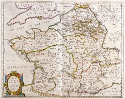 بلدان فرنسا القديمة، في كتاب "Theatrum Orbis Terrarum, sive Atlas Novus" لويليم بلاو، أمستردام بواسطة ويليم بلاو