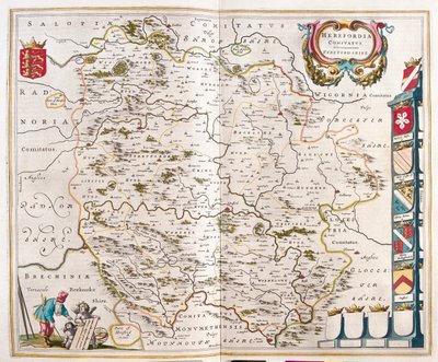 هيريفوردشاير، في "Theatrum Orbis Terrarum, sive Atlas Novus" لويليم بلاو، أمستردام بواسطة ويليم بلاو