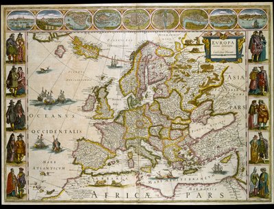 خريطة أوروبا. (نقش بواسطة Willem Blaeu