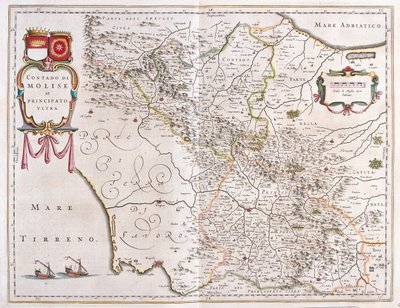 موليز، بينيفينتو، أفيلينو، أفيلينو، إيطاليا، في "Theatrum Orbis Terrarum, sive Atlas Novus" لويليم بلاو، أمستردام بواسطة ويليم بلاو