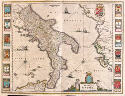 نابولي، إيطاليا، في كتاب "Theatrum Orbis Terrarum, sive Atlas Novus" لويليم بلاو، أمستردام بواسطة ويليم بلاو