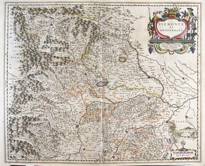 بيمونت (منطقة بإيطاليا)، في "Theatrum Orbis Terrarum, sive Atlas Novus" لويليم بلاو، أمستردام بواسطة ويليم بلاو