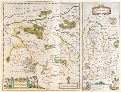 كيرسي وبيرينيه - ميريبو، في "Theatrum Orbis Terrarum, sive Atlas Novus" لويليم بلاو، أمستردام بواسطة ويليم بلاو