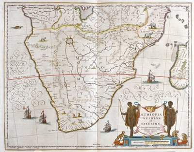 جنوب إفريقيا، في كتاب "Theatrum Orbis Terrarum, sive Atlas Novus" لويليم بلاو، أمستردام بواسطة ويليم بلاو