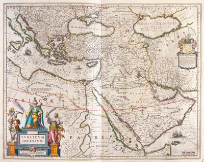 الإمبراطورية التركية، في كتاب "Theatrum Orbis Terrarum, sive Atlas Novus" لويليم بلاو، أمستردام بواسطة ويليم بلاو