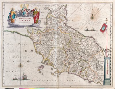 توسكانا والفاتيكان، إيطاليا، في كتاب "Theatrum Orbis Terrarum, sive Atlas Novus" لويليم بلاو، أمستردام بواسطة ويليم بلاو