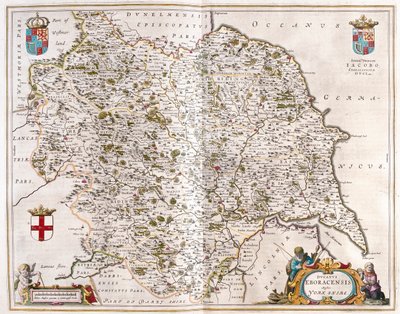 يوركشاير، في كتاب "Theatrum Orbis Terrarum, sive Atlas Novus" لويليم بلاو، أمستردام بواسطة ويليم بلاو