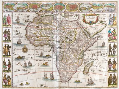 إفريقيا، في كتاب "Theatrum Orbis Terrarum, sive Atlas Novus" لويليم بلاو، أمستردام بواسطة ويليم بلاو