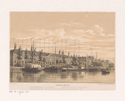 دار رعاية المسنين في Binnen Amstel في أمستردام منزل المسنين والمرأة (العنوان على الكائن) بواسطة بي بلومرز (Steendrukkerij van)