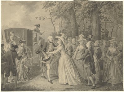 لقاء الأميرة فيلهلمينا مع شقيقها الملك فريدريك الثالث ملك بروسيا في كليفز ، 1788 بواسطة فيليم جوزيف لاكي