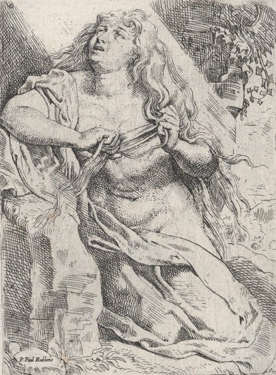 مريم المجدلية في البرية ، كاليفورنيا. 1613-14. بواسطة فيليم بيترس. Buytewech