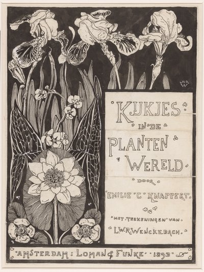 تصميم ملزم لـ: Knappert ، Emilie C. ، مناظر في عالم النبات ، 1893 بواسطة لودفيج ويليم ريميرت وينكباخ