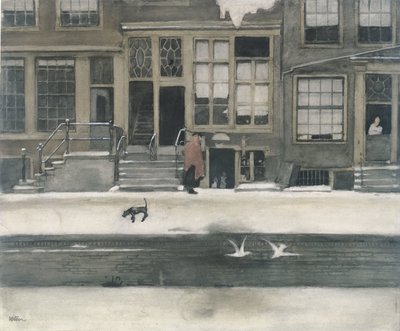The Kromboomsloot في أمستردام بواسطة Willem Witsen (signed by artist)
