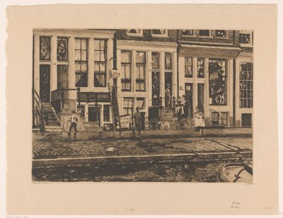 منظر لمنازل على Oude Waal في أمستردام بواسطة Willem Witsen (signed by artist)