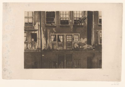 منازل على Oudezijds Achterburgwal في أمستردام بواسطة Willem Witsen (signed by artist)
