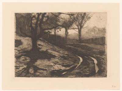 المناظر الطبيعية مع الأشجار والسياج بواسطة ويليم أرنولدوس ويتسن