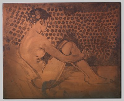 عارية ، جالسة على الأريكة مع رفع الركبتين بواسطة Willem Arnoldus Witsen