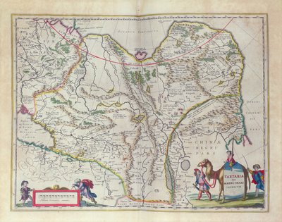 خريطة سيبيريا والصين من Le Theatre du Monde أو Nouvel Atlas ، 1645 بواسطة Willem Janszoon Blaeu
