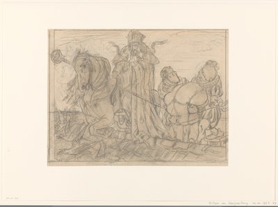 Sinterklaas مع اثنين من Piets على السطح بواسطة Willem van Konijnenburg
