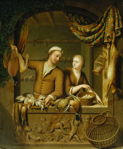 بائعو الدواجن ، 1727 بواسطة Willem Van Mieris