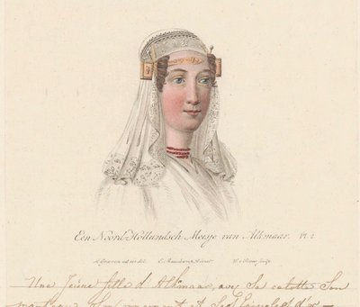 غطاء رأس لفتاة الكمار 1816 فتاة من شمال هولندا من الكمار / Une Jeune d