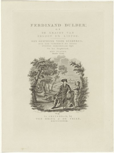 مسافر جالس وصبي في منظر طبيعي صفحة العنوان لـ: J.G. توبلر ، فرديناند دولدر 1838 بواسطة جاكوبوس فان ميورز