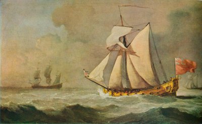 يخت كليفلاند في البحر في نسيم منعش ، 1678 بواسطة ويليم فان دي فيلدي الأصغر