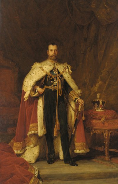 صورة تتويج الملك جورج الخامس ، بعد السير لوك فيلدز (زيت على قماش) بواسطة William A. Menzies