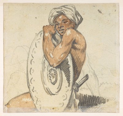29 ظ الشاب ذو الدرع.  من ألبوم يحتوي على 372 رسمًا للمناظر الطبيعية والسواحل والأزياء والحياة اليومية التي تم صنعها خلال سفارة اللورد ماكارتني إلى إمبراطور الصين ، بين عامي 1792 و 1794 (قلم رصاص وألوان مائية على ورق) بواسطة وليام الكسندر