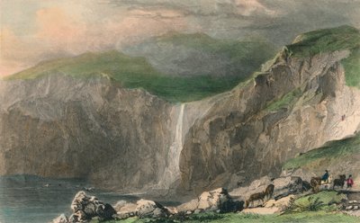 "الشلال ومحجر الحجر ، بالقرب من Boscastle" ، ١٨٣٢ بواسطة وليام الكسندر لو بيتي