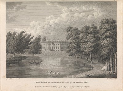 Broadlands in Hampshire، the Seat of Lord Palmerston (نشر بواسطة W. Angus) ، اللوحة 1 ؛ صفحة 42 (المجلد الأول) بواسطة وليام انجوس