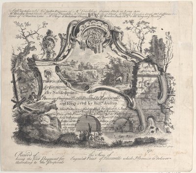 اقتراح للنقش عن طريق الاشتراك من صورة أصلية رسمها Zuccarelle ، 1756. بواسطة وليام أوستن