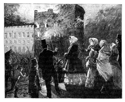 حريق في برج أمير واليس ، قلعة وندسور ، c1850s ، 1888 بواسطة صوف ويليام بارنز