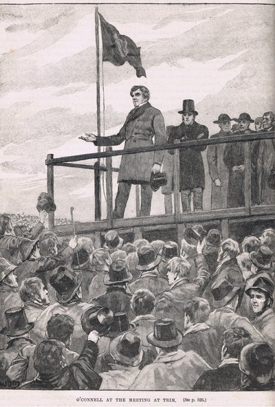 أوكونيل في الاجتماع في تريم ، التوضيح من كاسيل "تاريخ إنجلترا المصور" ، نُشر في عام 1910 بواسطة صوف ويليام بارنز