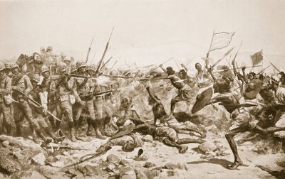 معركة أبو كليّة ، 17 يناير 1885 ، رسم توضيحي من `` تاريخ الأمم في هاتشينسون &39;&39; ، ج .1910 بواسطة صوف ويليام بارنز