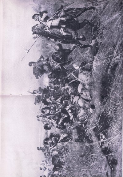 The Black Watch at the Battle of Quatre Bras 16th June 1815 ، توضيح من المعارك البريطانية في البر والبحر ، 1915 بواسطة صوف ويليام بارنز