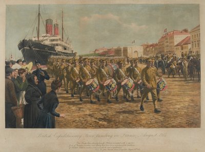 هبوط القوة الاستطلاعية البريطانية في فرنسا ، أغسطس 1914 بواسطة صوف ويليام بارنز
