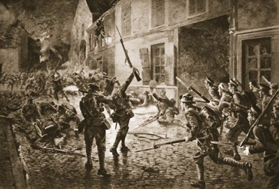 حراس Coldstream في Landrecies ، أغسطس 1914 بواسطة صوف ويليام بارنز