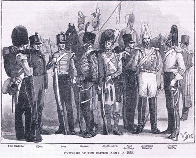 زي الجيش البريطاني عام 1855 م بواسطة صوف ويليام بارنز