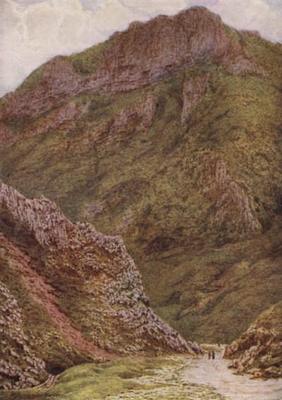 The Lion Rock in the Winnats, between Castleton and Edale (colour litho) بواسطة وليام بيسكومب جاردنر