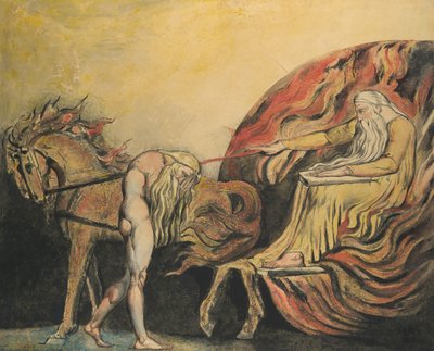 الله يحكم على آدم ، كاليفورنيا. 1795. بواسطة وليام بليك