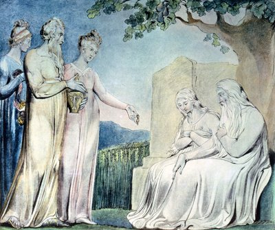 الرسوم التوضيحية لكتاب العمل ؛ قبول العمل الخيري ، 1825 (قلم ، مرحاض وقلم رصاص) بواسطة وليام بليك