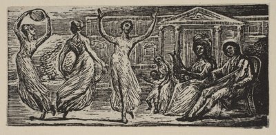 Menalcus Watching Women Dance ، من Thorntons Pastorals of Virgil ، 1821. بواسطة وليام بليك